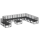 Casa si Gradina - Gradina si terasa - Mobilier exterior - Seturi mobila gradina - Set de canapele pentru gradina cu perna 11 pcs Negru Aluminiu - Infinity.ro