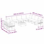 Casa si Gradina - Gradina si terasa - Mobilier exterior - Seturi mobila gradina - Set de canapele pentru gradina cu perna 11 pcs Negru Aluminiu - Infinity.ro