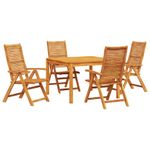 Casa si Gradina - Gradina si terasa - Mobilier exterior - Mese gradina - Set de masa pentru gradina 5 pcs Maro Lemn Solid de Acacia - Infinity.ro
