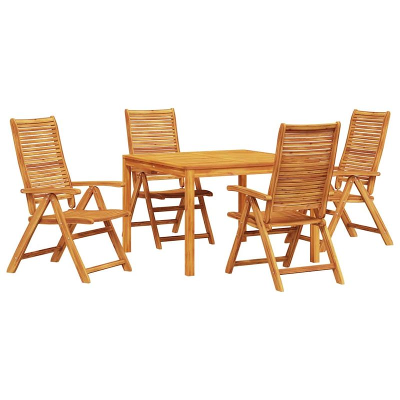 Casa si Gradina - Gradina si terasa - Mobilier exterior - Mese gradina - Set de masa pentru gradina 5 pcs Maro Lemn Solid de Acacia - Infinity.ro
