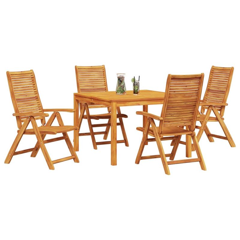 Casa si Gradina - Gradina si terasa - Mobilier exterior - Mese gradina - Set de masa pentru gradina 5 pcs Maro Lemn Solid de Acacia - Infinity.ro