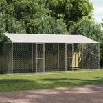 Petshop - Accesorii petshop - Culcusuri si custi - Custi interior si exterior - Cusca pentru caine Argintiu 600 x 200 x 256 cm Otel Galvanizat - Infinity.ro