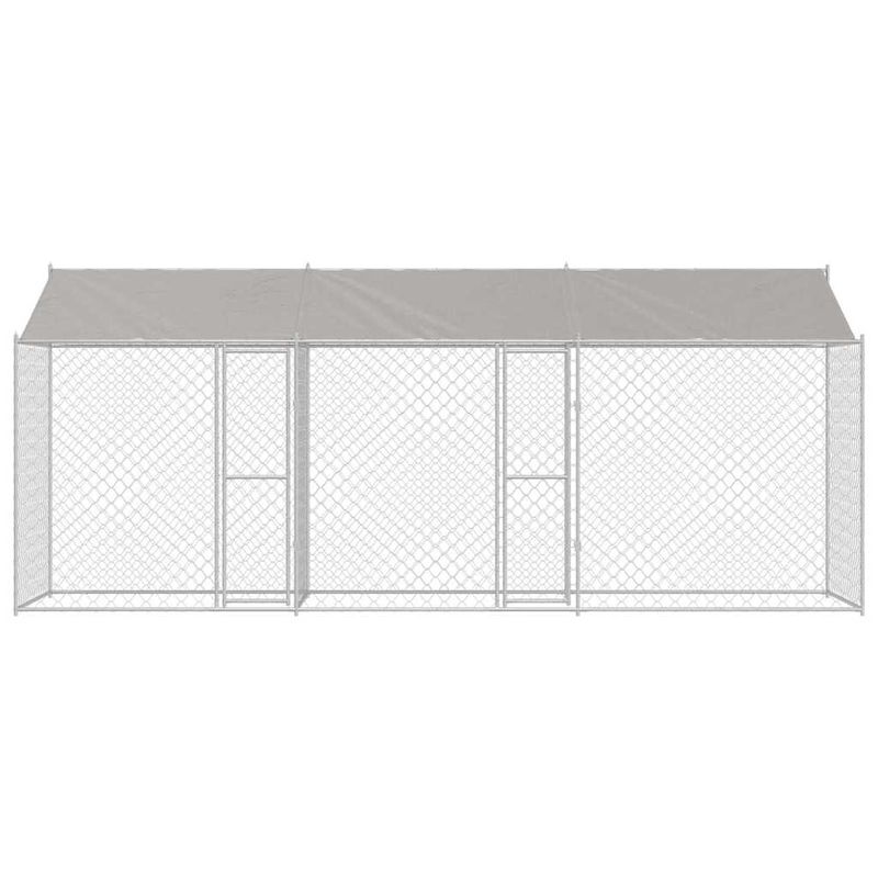 Petshop - Accesorii petshop - Culcusuri si custi - Custi interior si exterior - Cusca pentru caine Argintiu 600 x 200 x 256 cm Otel Galvanizat - Infinity.ro