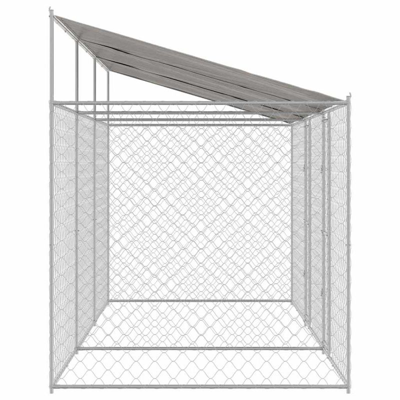 Petshop - Accesorii petshop - Culcusuri si custi - Custi interior si exterior - Cusca pentru caine Argintiu 600 x 200 x 256 cm Otel Galvanizat - Infinity.ro