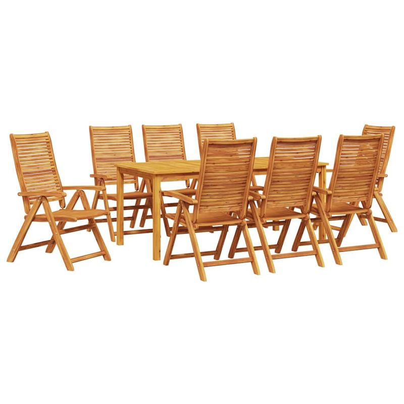 Casa si Gradina - Gradina si terasa - Mobilier exterior - Mese gradina - Set de masa pentru gradina 9 pcs Maro Lemn Solid de Acacia - Infinity.ro