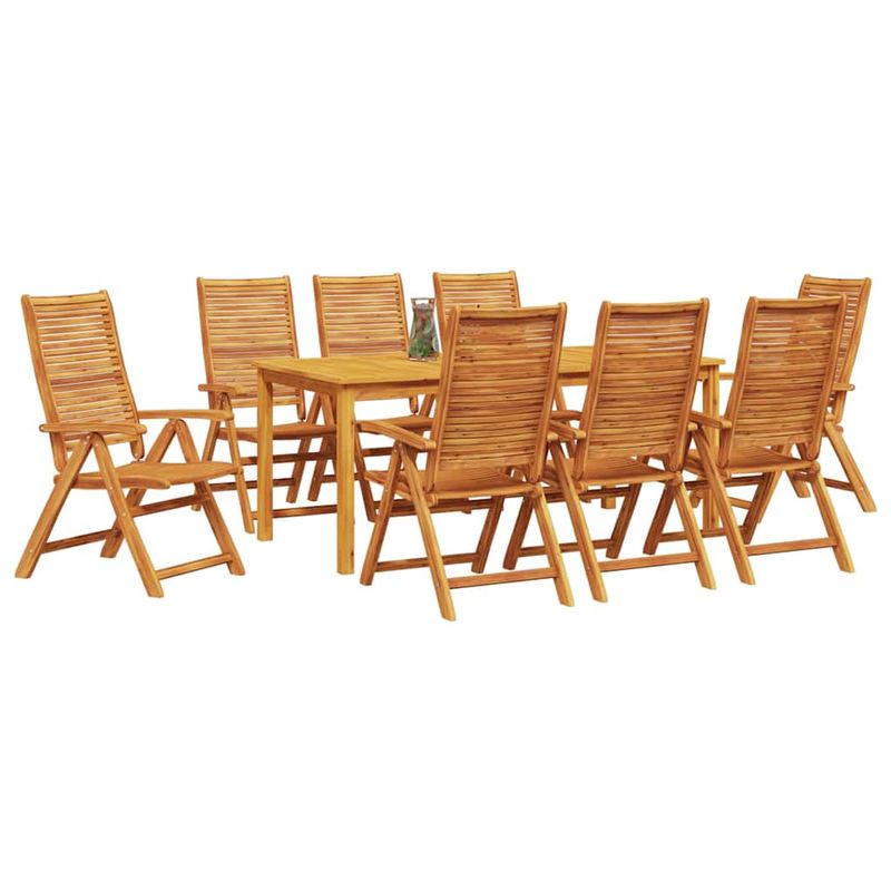Casa si Gradina - Gradina si terasa - Mobilier exterior - Mese gradina - Set de masa pentru gradina 9 pcs Maro Lemn Solid de Acacia - Infinity.ro