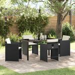 Casa si Gradina - Gradina si terasa - Mobilier exterior - Scaune si sezlonguri gradina - Set de masa pentru gradina 5 pcs Negru poliratan - Infinity.ro