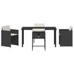 Casa si Gradina - Gradina si terasa - Mobilier exterior - Scaune si sezlonguri gradina - Set de masa pentru gradina 5 pcs Negru poliratan - Infinity.ro