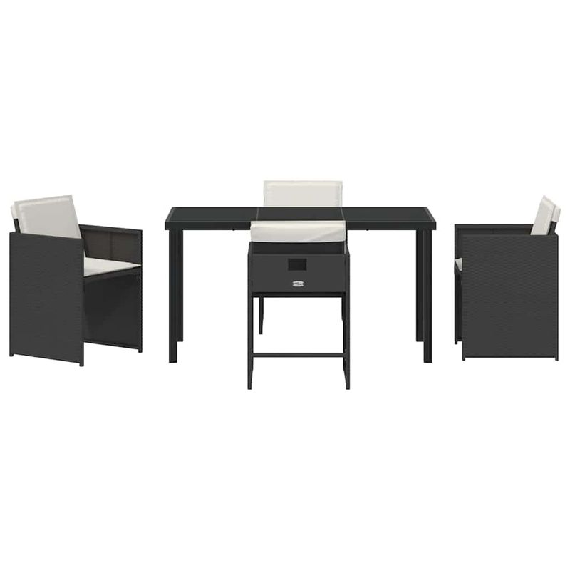 Casa si Gradina - Gradina si terasa - Mobilier exterior - Scaune si sezlonguri gradina - Set de masa pentru gradina 5 pcs Negru poliratan - Infinity.ro