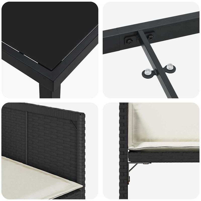 Casa si Gradina - Gradina si terasa - Mobilier exterior - Scaune si sezlonguri gradina - Set de masa pentru gradina 5 pcs Negru poliratan - Infinity.ro