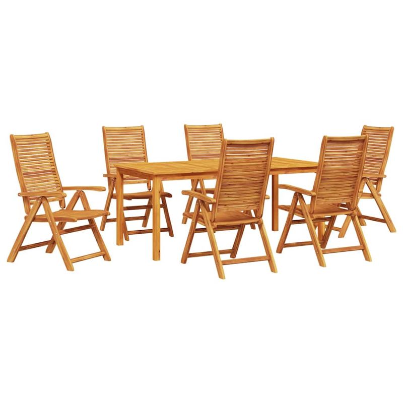 Casa si Gradina - Gradina si terasa - Mobilier exterior - Mese gradina - Set de masa pentru gradina 7 pcs Maro Lemn Solid de Acacia - Infinity.ro