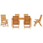 Casa si Gradina - Gradina si terasa - Mobilier exterior - Mese gradina - Set de masa pentru gradina 7 pcs Maro Lemn Solid de Acacia - Infinity.ro