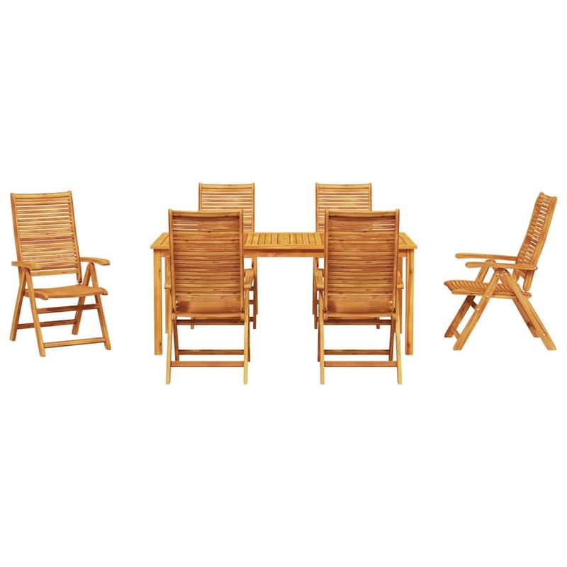 Casa si Gradina - Gradina si terasa - Mobilier exterior - Mese gradina - Set de masa pentru gradina 7 pcs Maro Lemn Solid de Acacia - Infinity.ro