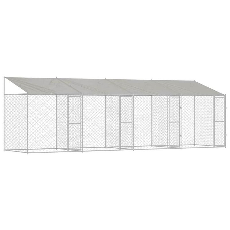Petshop - Accesorii petshop - Culcusuri si custi - Custi interior si exterior - Cusca pentru caine Argintiu 800 x 200 x 256 cm Otel Galvanizat - Infinity.ro