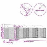 Petshop - Accesorii petshop - Culcusuri si custi - Custi interior si exterior - Cusca pentru caine Argintiu 800 x 200 x 256 cm Otel Galvanizat - Infinity.ro