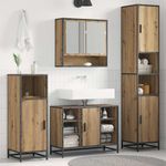 Casa si Gradina - Mobilier - Mobilier baie - Comode baie - Dulap de Baie cu raft stejar artizanal 35 x 37.5 x 188.5 cm - Infinity.ro