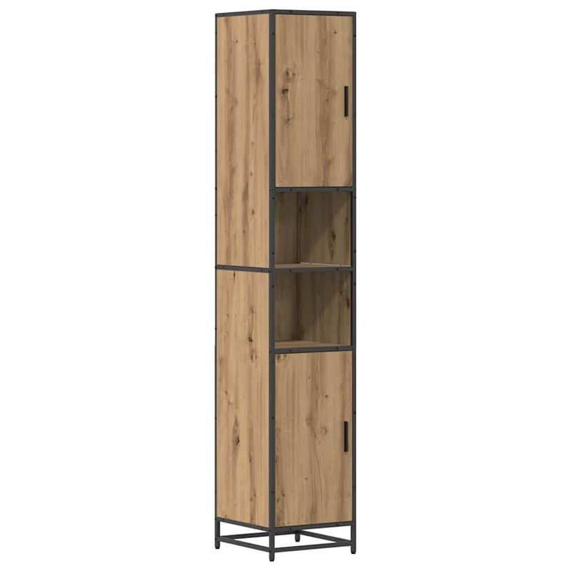 Casa si Gradina - Mobilier - Mobilier baie - Comode baie - Dulap de Baie cu raft stejar artizanal 35 x 37.5 x 188.5 cm - Infinity.ro