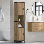 Casa si Gradina - Mobilier - Mobilier baie - Comode baie - Dulap de Baie cu raft stejar artizanal 35 x 37.5 x 188.5 cm - Infinity.ro