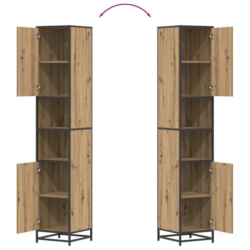 Casa si Gradina - Mobilier - Mobilier baie - Comode baie - Dulap de Baie cu raft stejar artizanal 35 x 37.5 x 188.5 cm - Infinity.ro