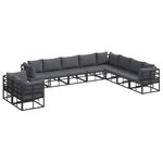 Casa si Gradina - Gradina si terasa - Mobilier exterior - Seturi mobila gradina - Set de canapele pentru gradina cu perna 10 pcs Negru Aluminiu - Infinity.ro