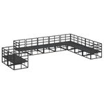 Casa si Gradina - Gradina si terasa - Mobilier exterior - Seturi mobila gradina - Set de canapele pentru gradina cu perna 10 pcs Negru Aluminiu - Infinity.ro