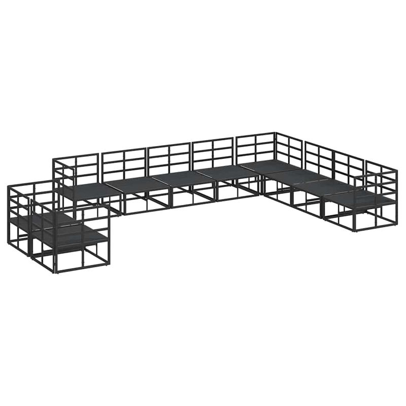 Casa si Gradina - Gradina si terasa - Mobilier exterior - Seturi mobila gradina - Set de canapele pentru gradina cu perna 10 pcs Negru Aluminiu - Infinity.ro