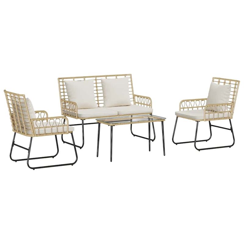 Casa si Gradina - Gradina si terasa - Mobilier exterior - Seturi mobila gradina - Set de Mobilier pentru Gradina cu perna 4 pcs Negru, Antracit - Infinity.ro