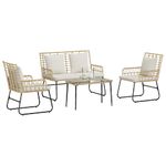 Casa si Gradina - Gradina si terasa - Mobilier exterior - Seturi mobila gradina - Set de Mobilier pentru Gradina cu perna 4 pcs Negru, Antracit - Infinity.ro