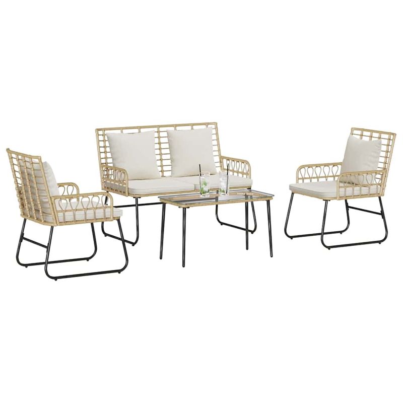 Casa si Gradina - Gradina si terasa - Mobilier exterior - Seturi mobila gradina - Set de Mobilier pentru Gradina cu perna 4 pcs Negru, Antracit - Infinity.ro