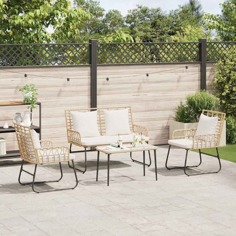 Casa si Gradina - Gradina si terasa - Mobilier exterior - Seturi mobila gradina - Set de Mobilier pentru Gradina cu perna 4 pcs Negru, Antracit - Infinity.ro