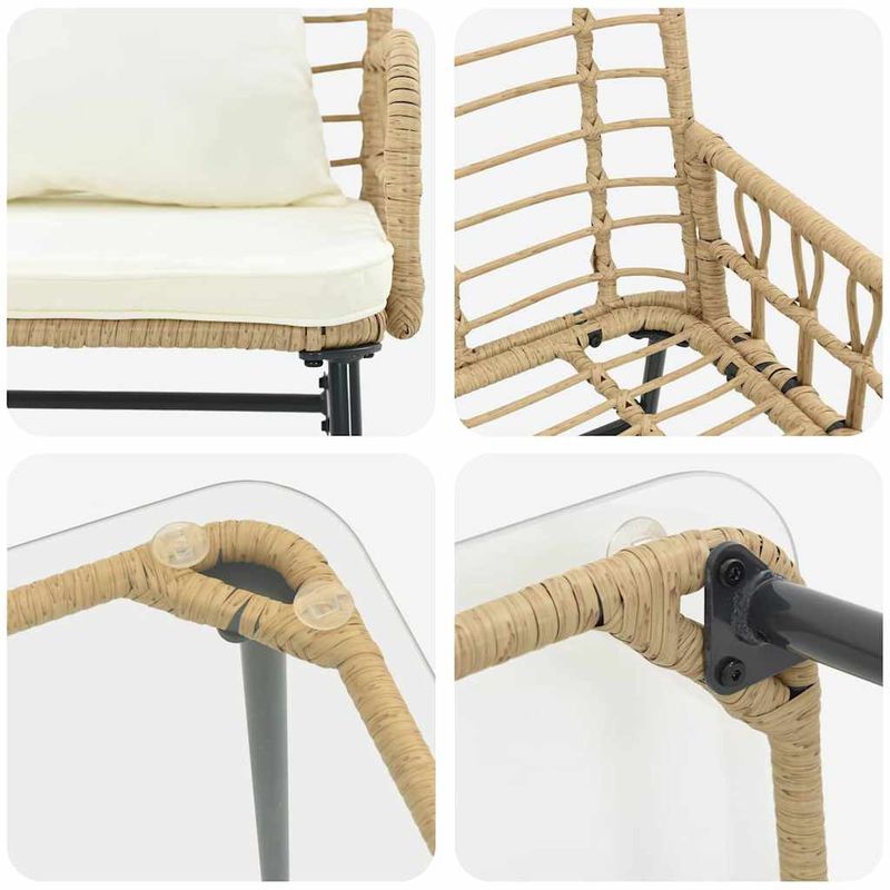 Casa si Gradina - Gradina si terasa - Mobilier exterior - Seturi mobila gradina - Set de Mobilier pentru Gradina cu perna 4 pcs Negru, Antracit - Infinity.ro