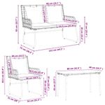 Casa si Gradina - Gradina si terasa - Mobilier exterior - Seturi mobila gradina - Set de Mobilier pentru Gradina cu perna 4 pcs Negru, Antracit - Infinity.ro
