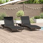 Casa si Gradina - Gradina si terasa - Mobilier exterior - Scaune si sezlonguri gradina - Sezlonguri 3 pcs Maro 40 x 40 x 40.5 cm poliratan - Infinity.ro