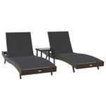 Casa si Gradina - Gradina si terasa - Mobilier exterior - Scaune si sezlonguri gradina - Sezlonguri 3 pcs Maro 40 x 40 x 40.5 cm poliratan - Infinity.ro