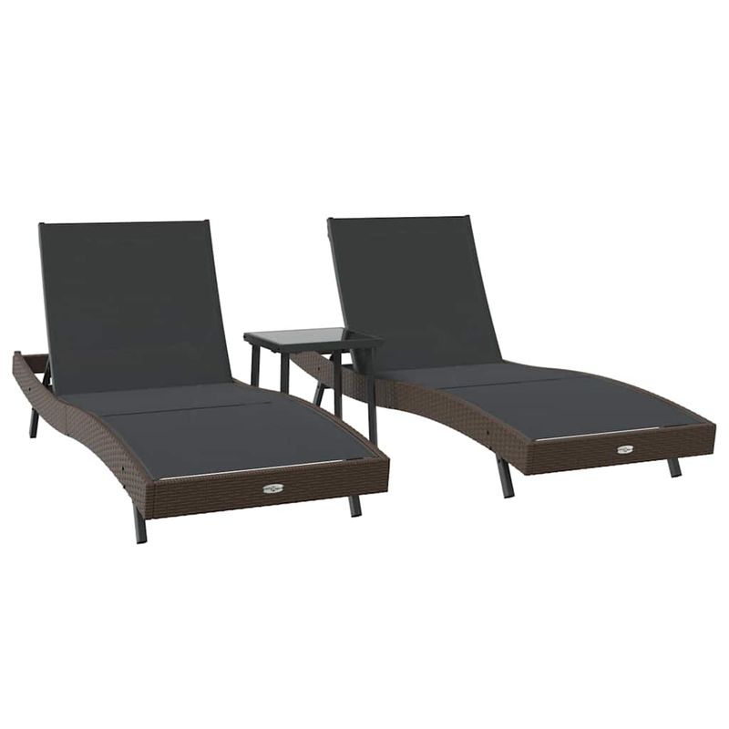 Casa si Gradina - Gradina si terasa - Mobilier exterior - Scaune si sezlonguri gradina - Sezlonguri 3 pcs Maro 40 x 40 x 40.5 cm poliratan - Infinity.ro