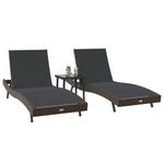 Casa si Gradina - Gradina si terasa - Mobilier exterior - Scaune si sezlonguri gradina - Sezlonguri 3 pcs Maro 40 x 40 x 40.5 cm poliratan - Infinity.ro