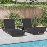 Casa si Gradina - Gradina si terasa - Mobilier exterior - Scaune si sezlonguri gradina - Sezlonguri 3 pcs Maro 40 x 40 x 40.5 cm poliratan - Infinity.ro