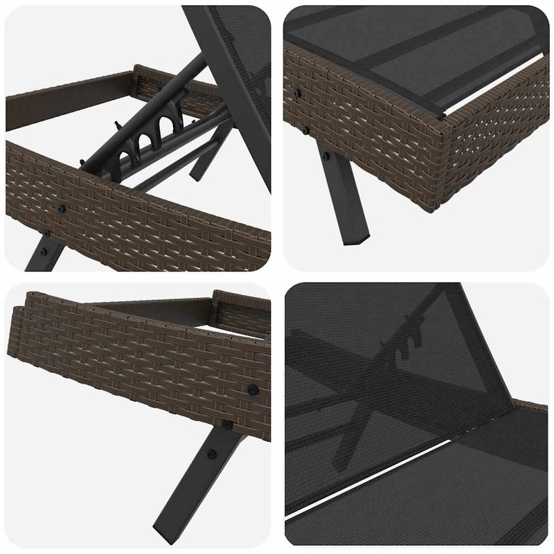 Casa si Gradina - Gradina si terasa - Mobilier exterior - Scaune si sezlonguri gradina - Sezlonguri 3 pcs Maro 40 x 40 x 40.5 cm poliratan - Infinity.ro