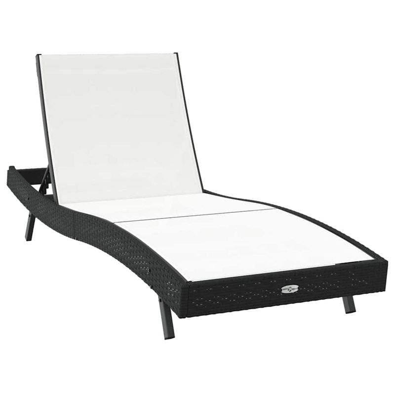 Casa si Gradina - Gradina si terasa - Mobilier exterior - Scaune si sezlonguri gradina - Sezlonguri 3 pcs Negru si Alb 40 x 40 x 40.5 cm poliratan - Infinity.ro