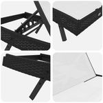 Casa si Gradina - Gradina si terasa - Mobilier exterior - Scaune si sezlonguri gradina - Sezlonguri 3 pcs Negru si Alb 40 x 40 x 40.5 cm poliratan - Infinity.ro