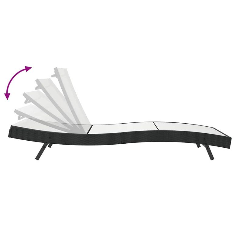 Casa si Gradina - Gradina si terasa - Mobilier exterior - Scaune si sezlonguri gradina - Sezlonguri 3 pcs Negru si Alb 40 x 40 x 40.5 cm poliratan - Infinity.ro