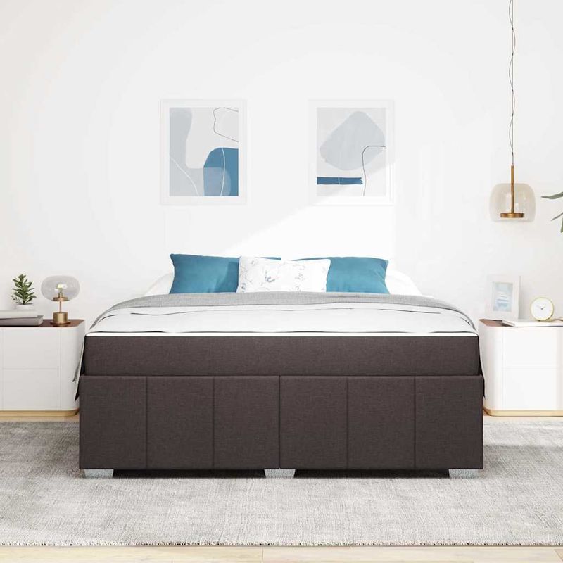 Casa si Gradina - Mobilier - Paturi si accesorii - Paturi - Cadru de pat cu saltea Maro inchis 180 x 200 cm tesatura - Infinity.ro