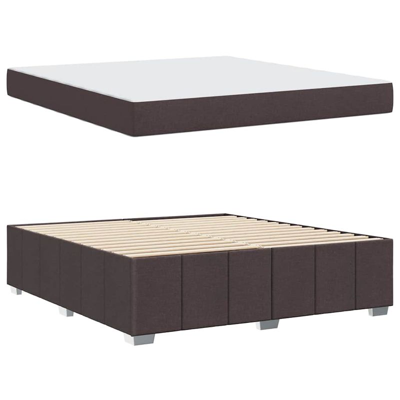 Casa si Gradina - Mobilier - Paturi si accesorii - Paturi - Cadru de pat cu saltea Maro inchis 180 x 200 cm tesatura - Infinity.ro