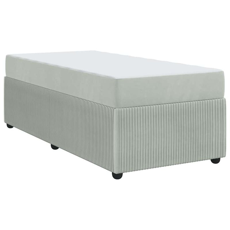 Casa si Gradina - Mobilier - Paturi si accesorii - Paturi - Cadru de pat cu saltea Gri deschis 80 x 200 cm Catifea - Infinity.ro