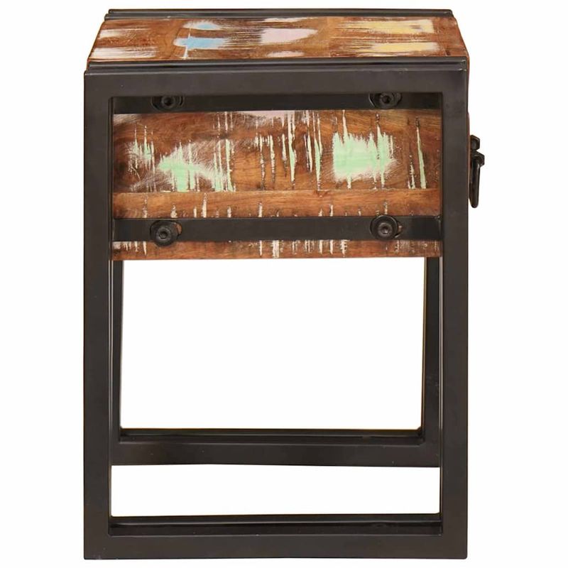 Casa si Gradina - Mobilier - Mese si birouri - Mese living - Masuta laterala 30 x 30 x 40 cm Lemn reciclat solid si metal - Infinity.ro