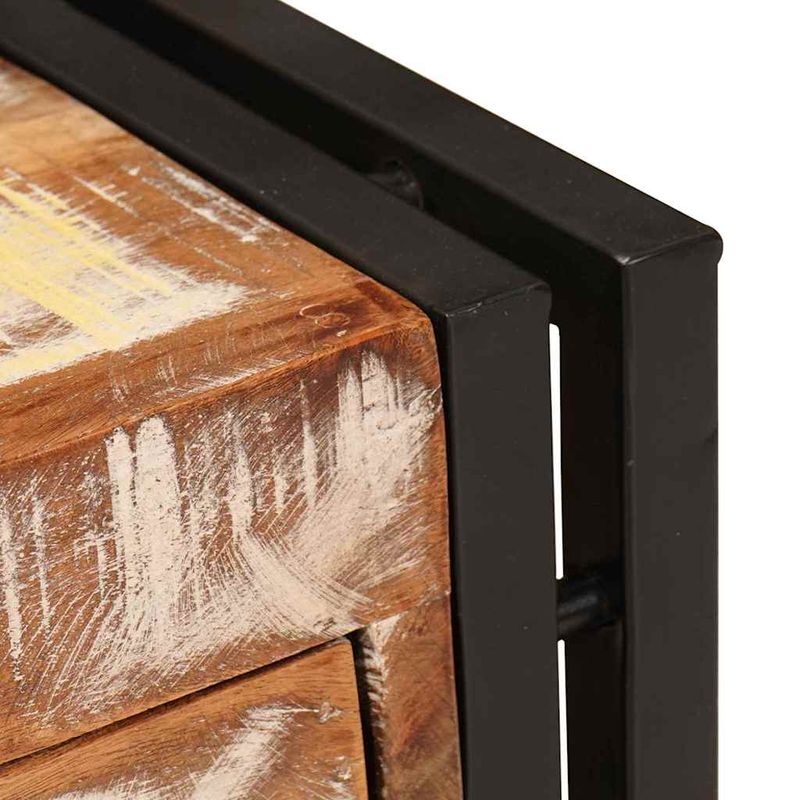 Casa si Gradina - Mobilier - Mese si birouri - Mese living - Masuta laterala 30 x 30 x 40 cm Lemn reciclat solid si metal - Infinity.ro