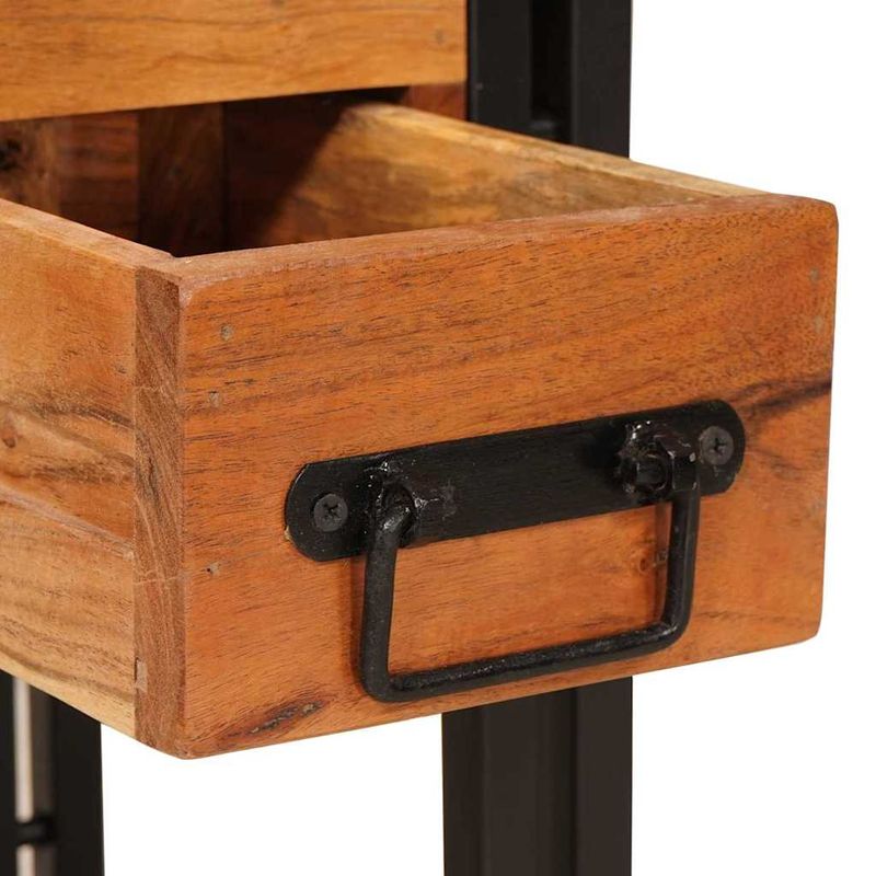 Casa si Gradina - Mobilier - Mese si birouri - Mese living - Masuta laterala 30 x 30 x 40 cm Lemn solid de acacia si metal - Infinity.ro