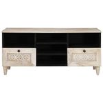 Casa si Gradina - Mobilier - Comode si corpuri - Comode - Cabinet TV cu sertar Alb 100 x 33 x 46 cm Lemn masiv de mango - Infinity.ro