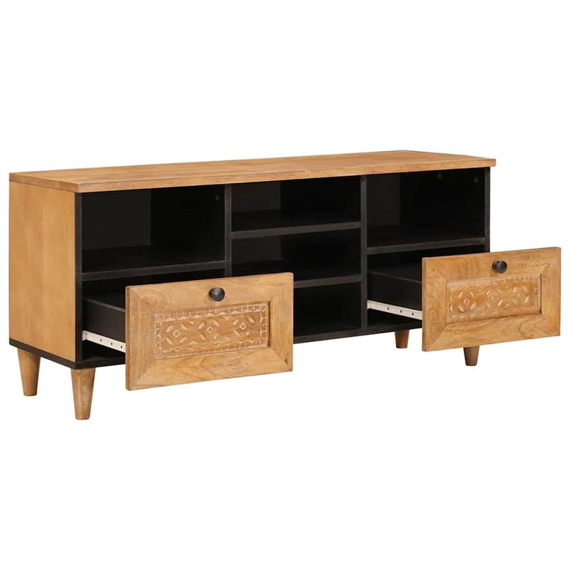 Casa si Gradina - Mobilier - Comode si corpuri - Comode - Cabinet TV Maro deschis 100 x 33 x 46 cm Lemn masiv de mango - Infinity.ro