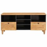Casa si Gradina - Mobilier - Comode si corpuri - Comode - Cabinet TV Maro deschis 100 x 33 x 46 cm Lemn masiv de mango - Infinity.ro
